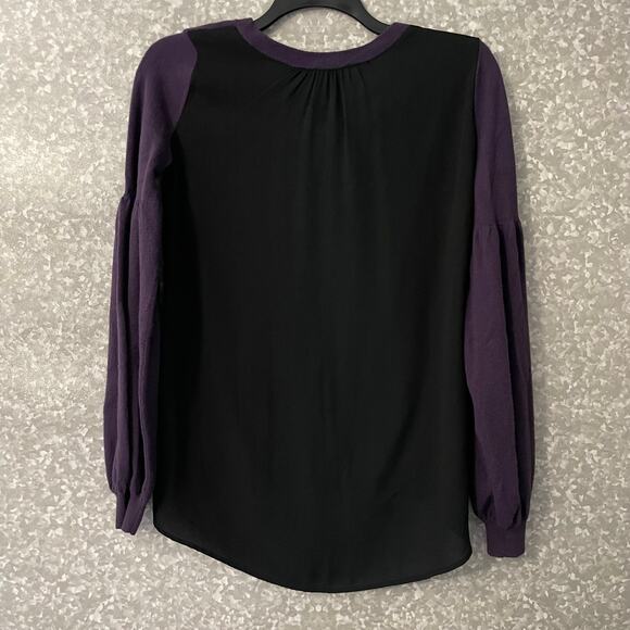 Chelsea 28 Purple Sweater with Black Semi Sheer Back - Size Small - Balloon Arms - Picture 6 of 6